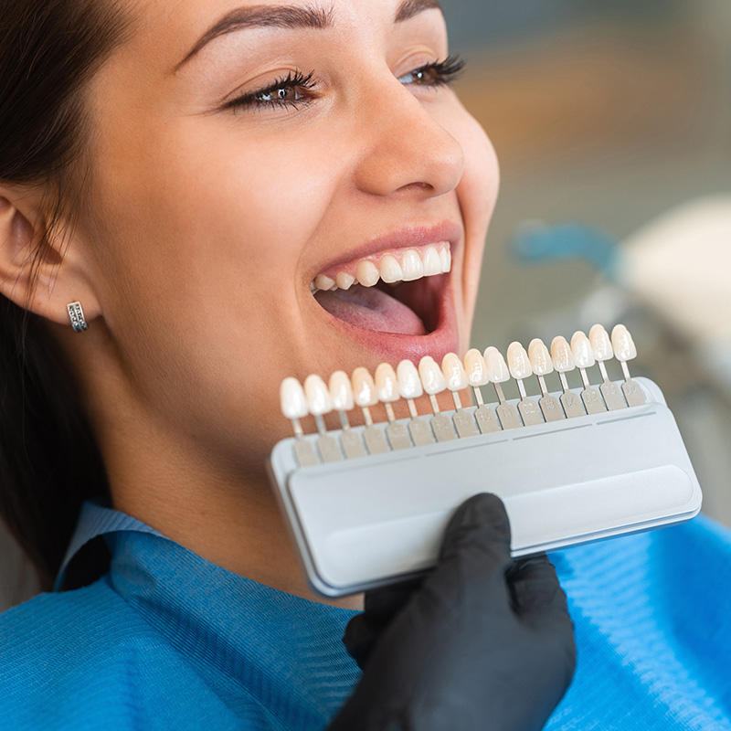 Teeth Options being shown to Client