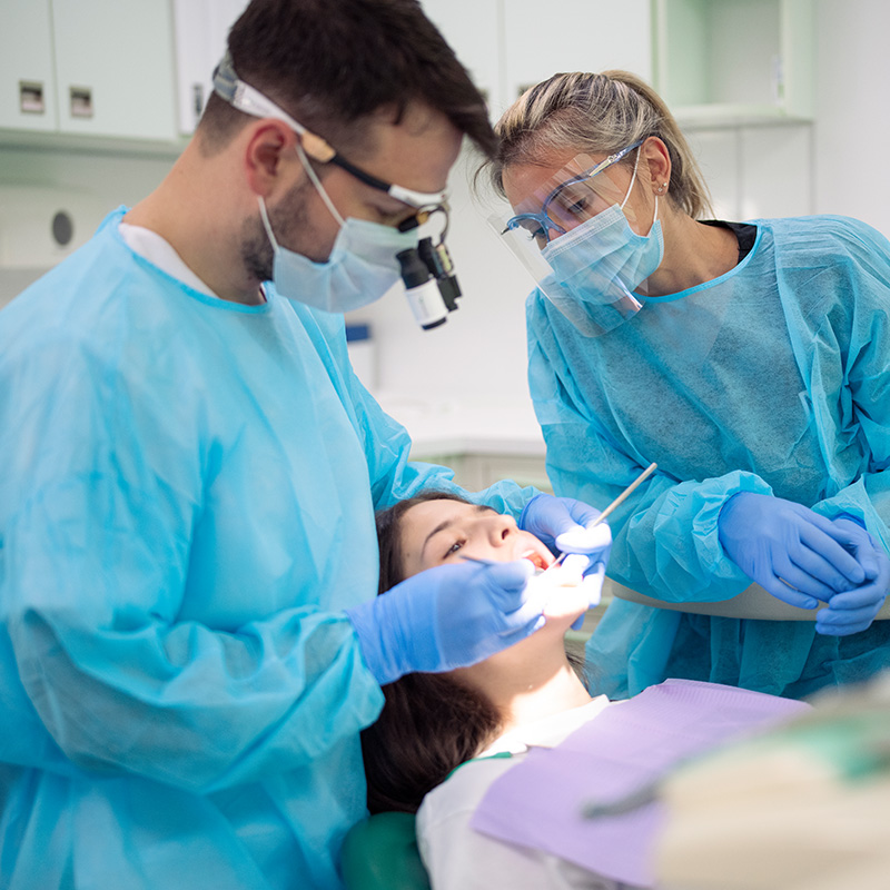 Woman Getting Root Canal Procedure